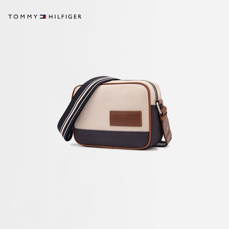 Tommy Men's American-Style Trendy Color-Blocking Casual Commuting Travel Portable Shoulder Crossbody Camera Bag