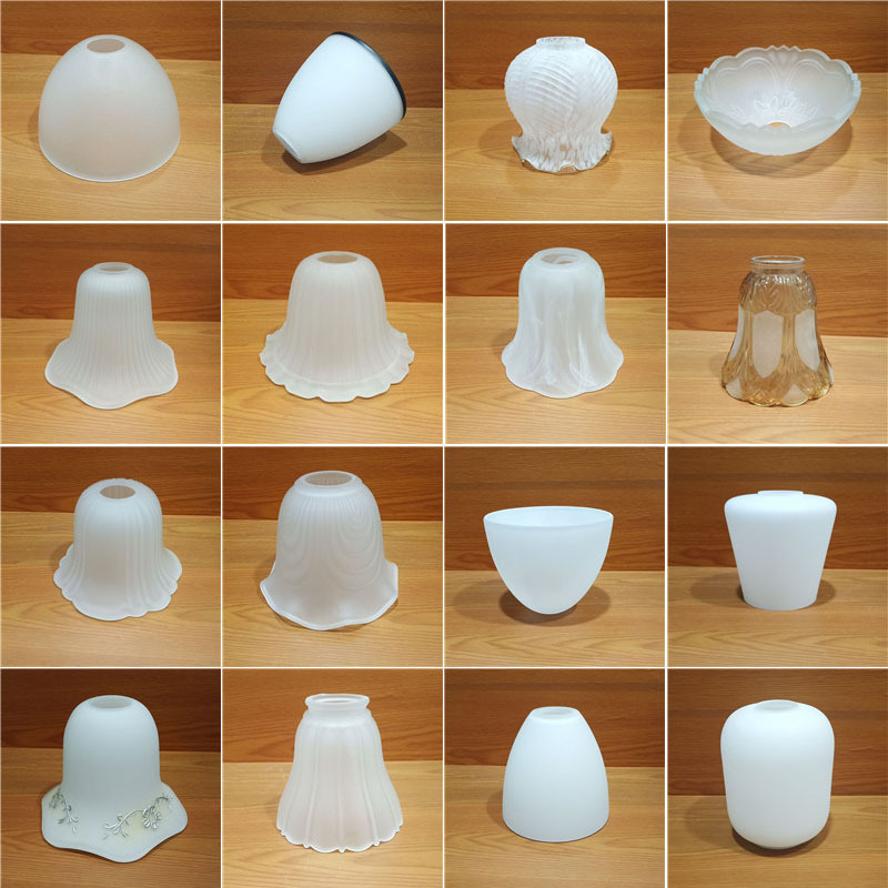 Glass Lampshade E27 White Frosted Lampshade 4cm Hole Ceiling Fan Lamp Table Lamp Wall Lamp Chandelier Shade Shell Lighting Accessories