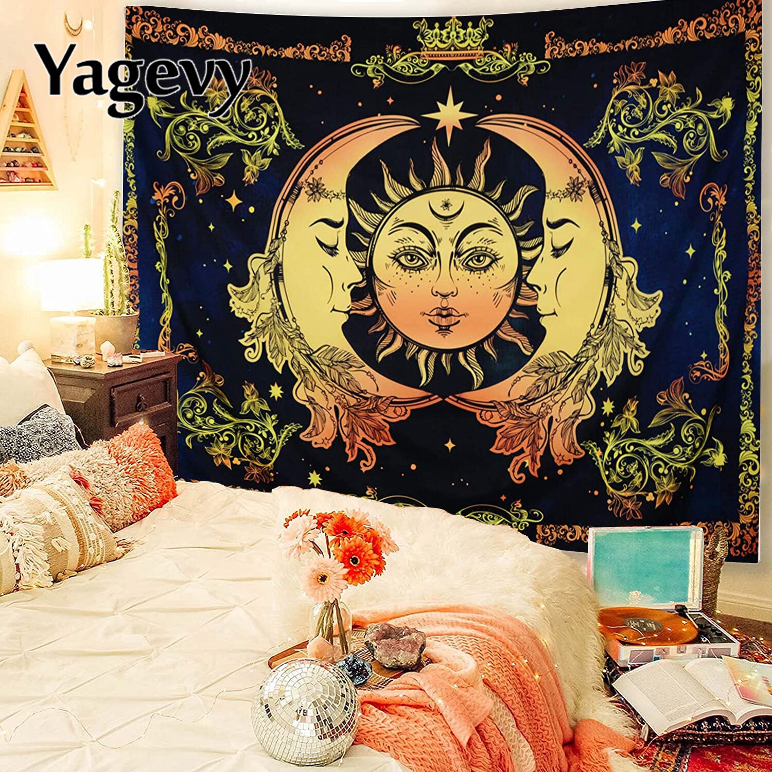 товар из китая 太阳民族风挂布印度曼陀罗东南亚家居布艺床单桌布壁挂曼达拉挂毯 Yagevy