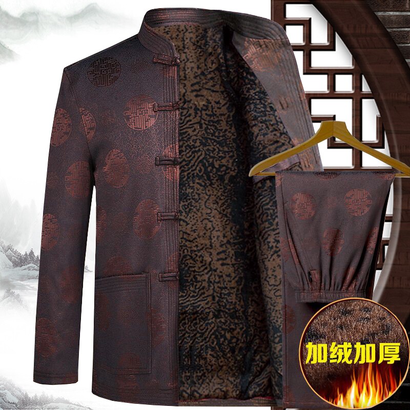 Fall and Winter Middle and Older Tang Fashion Cotton Two Pieces of Hawdry Cotton Cotton