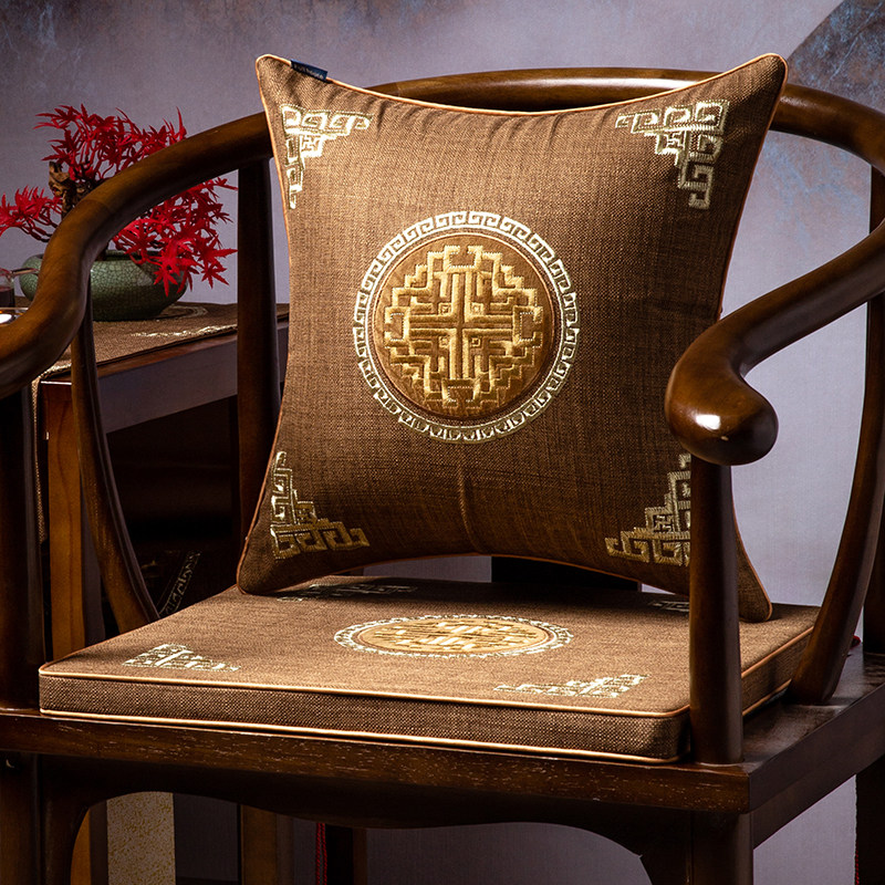 Chinese style cushion solid wood chair cushion fart cushion?Chair Cushion Chair Taiki Chair Tea Table Circle Chair Red Wood Dining Chair Stool Mat