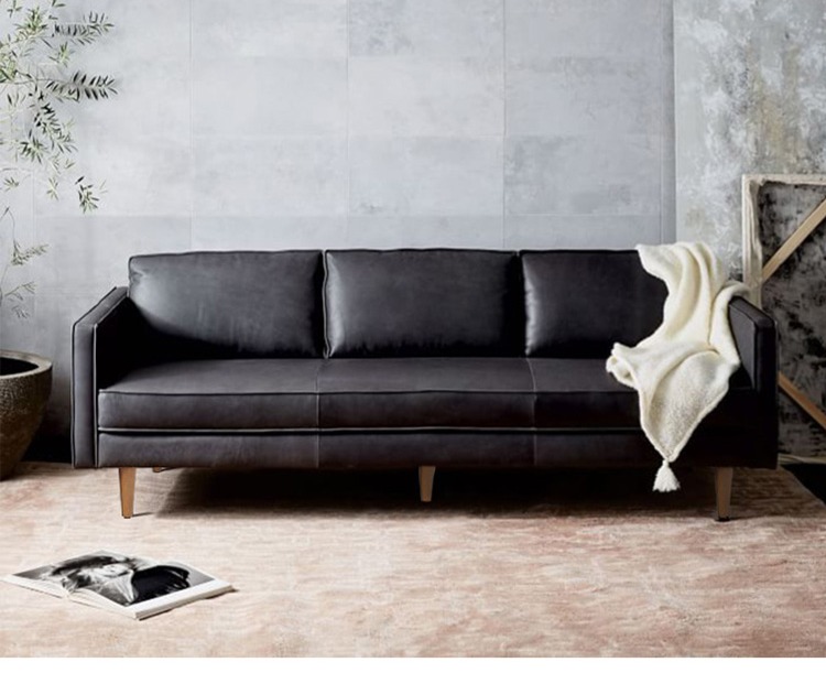 gió phòng khách Bắc Âu công nghiệp với đôi ghế sofa da ba vị trí căn hộ nhỏ sofa da nhỏ gọn loft retro Mỹ - Ghế sô pha sofa văng nỉ