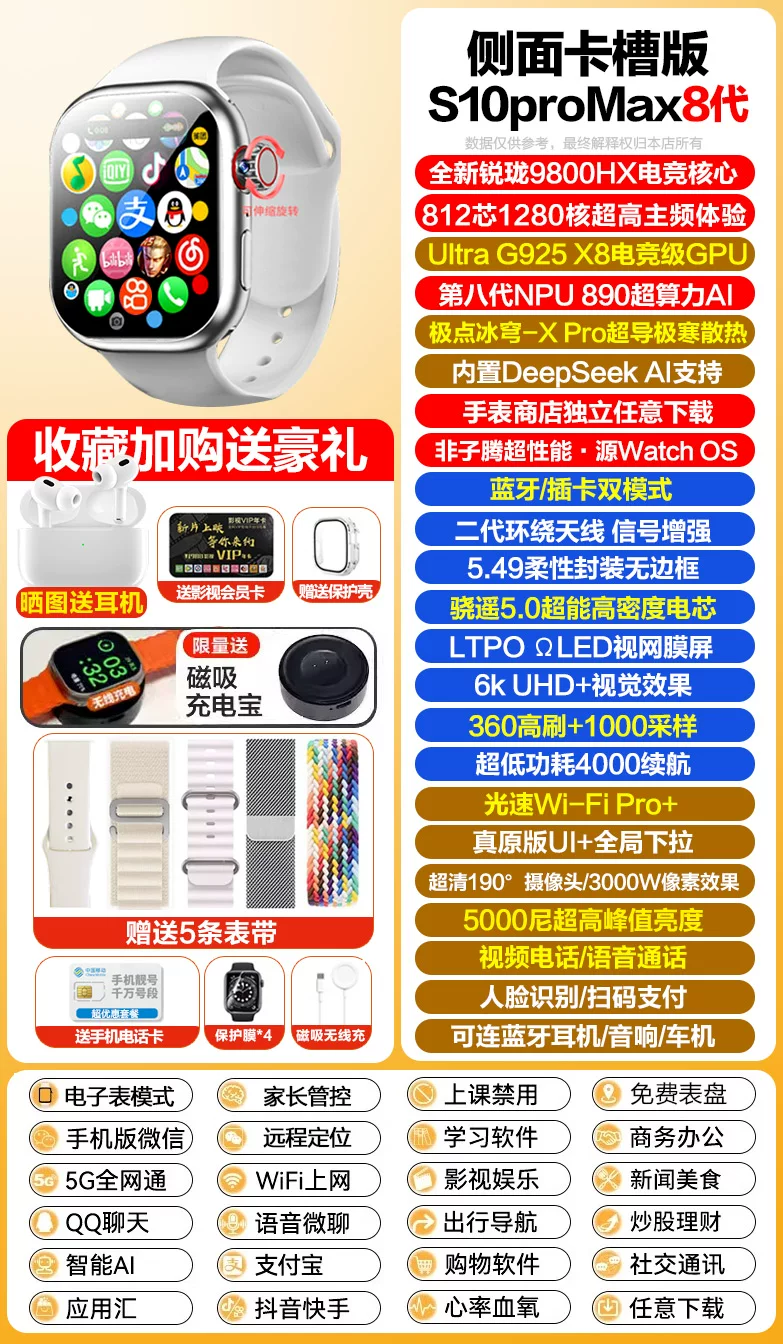 Умные часы Huaqiangbei S10 Ultra топ-версия, двойная система, слепок карты, GPS-позиционирование, видеозвонок