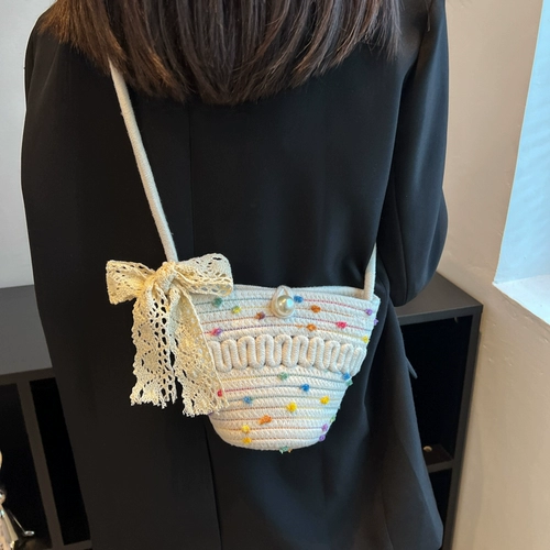 Брендовая соломенная сумка через плечо, плетеная универсальная пляжная сумка на одно плечо