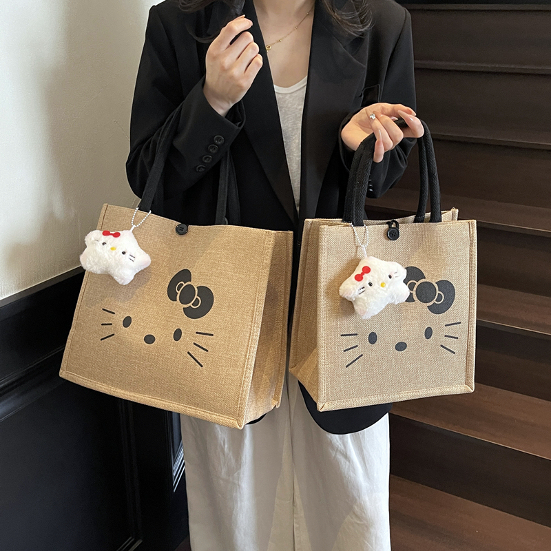 Canvas Bag Women's Handbag Large Capacity Tote Bag 2025 New Fashion Cartoon Linen Handbag for Going Out Canvas Bag Women's Handbag Large Capacity Tote Bag 2025 New Fashion Cartoon Linen Handbag for Going Out