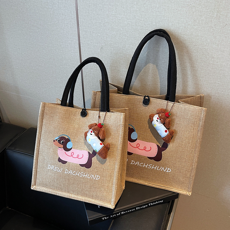 Canvas Bag Women's Handbag Large Capacity Tote Bag 2025 New Fashion Cartoon Linen Handbag for Going Out Canvas Bag Women's Handbag Large Capacity Tote Bag 2025 New Fashion Cartoon Linen Handbag for Going Out