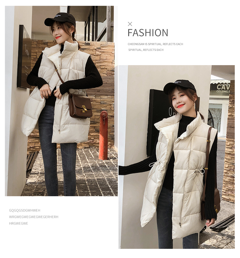 Áo vest nữ cotton dài mùa đông 2018 phiên bản mới của Hàn Quốc hoang dã chic down áo len giảm eo áo khoác nữ hàn quốc
