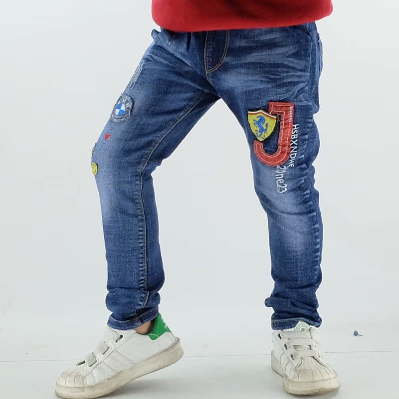 Childrens Jeans 2019 mùa xuân và mùa thu mới Childrens Quần Trong quần Big Kids Version Hàn Quốc nam Quần Casual Tide.