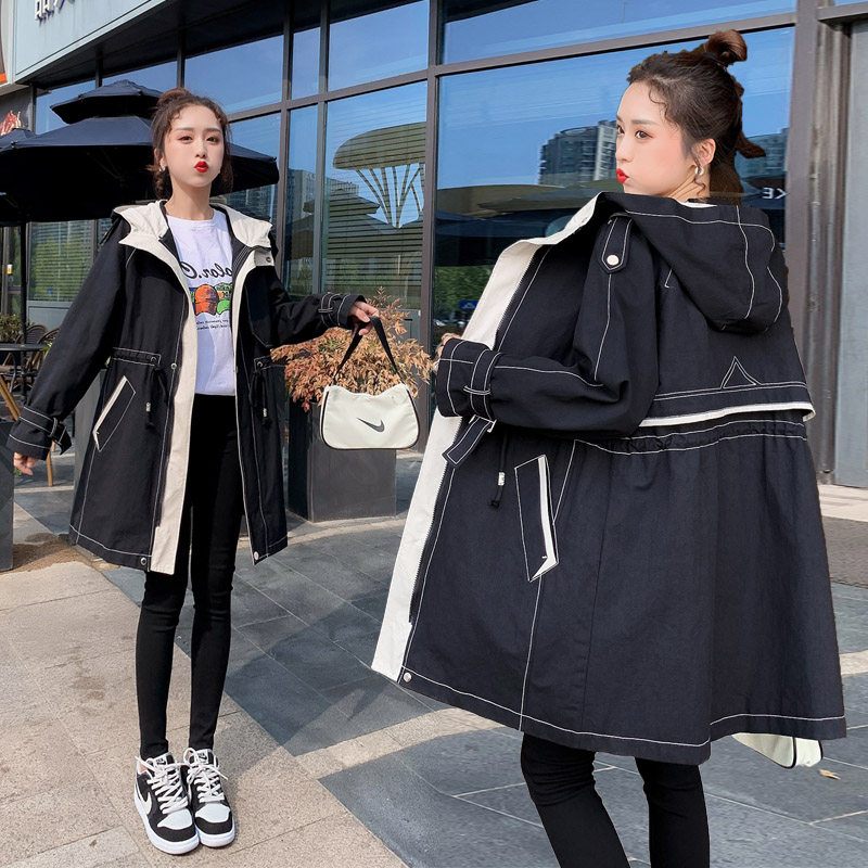 2023 Early Autumn New Maternity Coat Top Autumn Style Outerwear Covering the Belly 200 Jin Hooded Plush Winter Windbreaker