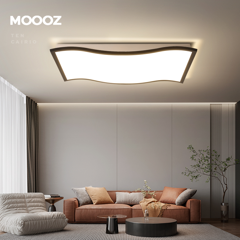 Living room lamp minimalist modern atmosphere rectangular curved LED ceiling lamp 2022 New creative hall lamps