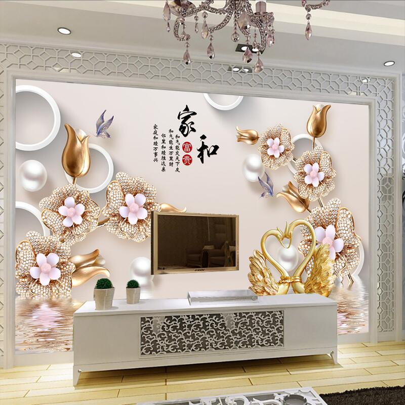 5d mural TV background wall paper 3d wallpaper modern minimalist film and television wall covering bedroom non-woven decoration living room