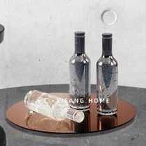 A simple modern model room bookcase wine cabinet wine cabinet crystal bubble wine bottle transparent bottle soft decoration ornaments