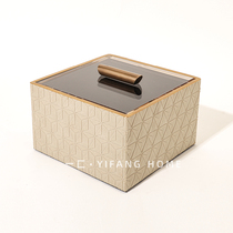 A new Chinese sales office jewelry box Curry color light luxury model room storage box bookcase soft decorations ornaments