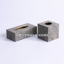 A sales office Hotel leather tea table paper towel box model room living room table soft decorations