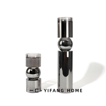 A modern minimalist light luxury creative Crystal geometric Candlestick ornaments model room home soft decoration TV cabinet