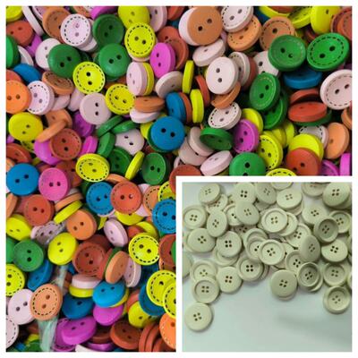 DIY colored resin children's handcrafted round perforated imitation wood suit coat button sweater button material