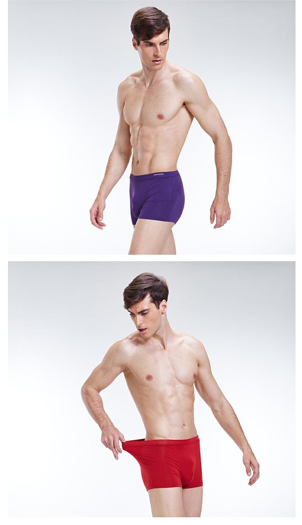 Red đồ lót đậu nam Boxer Thanh niên Trung bình Kích thước lớn Hộp quà tặng Bốn góc Quần short thoáng khí Đầu đàn ông Boxer nọi y cao cap