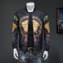 Versace collection Europe station autumn jacket mens coat Medusa stand collar slim mens jacket mens fat man