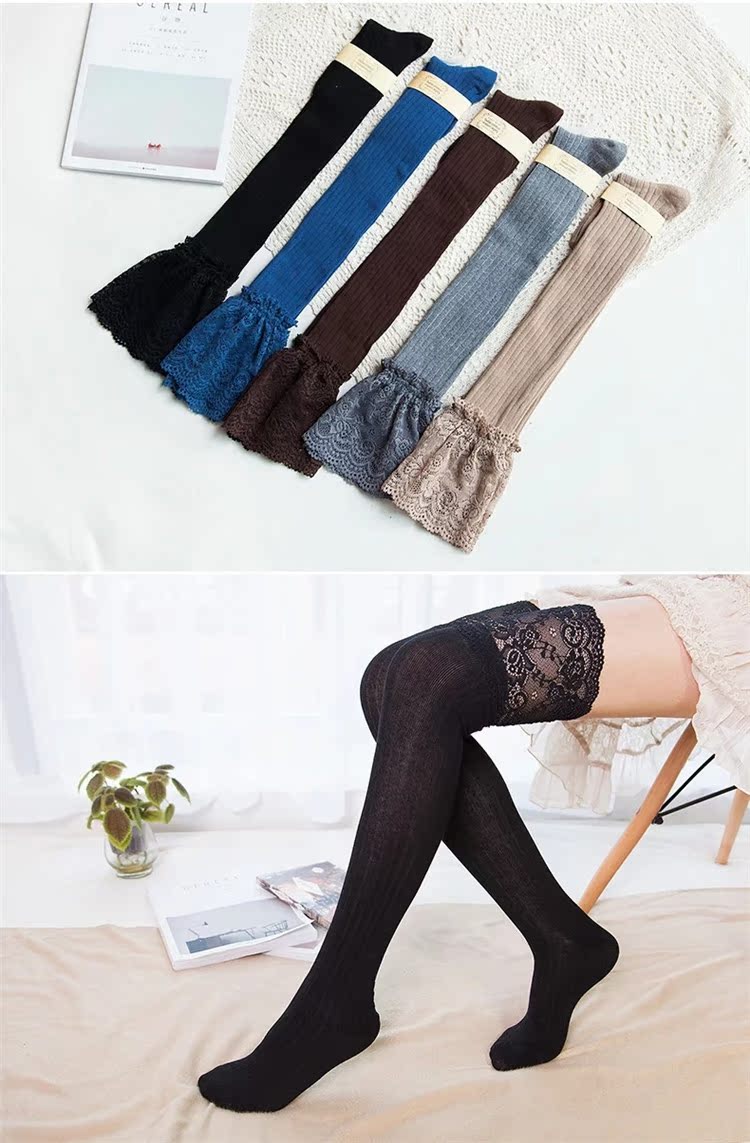 Sexy ren qua đầu gối nữ Slim cotton cao vớ vớ bếp vớ đùi vớ bốn mùa vớ hoàng gia tất gucci