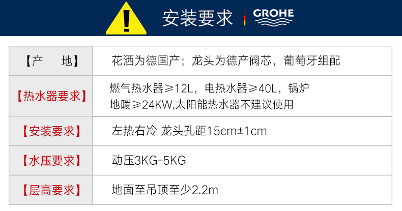 德国高仪 德国进口 升级经典款 恒温花洒套装 图9