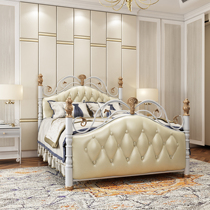 Nordic Light Luxury Red Princess Bedroom Iron Art Bed Modern Simple Double Bed Small House Rental Room Bed