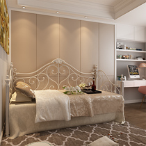 European style modern minimal sofa bed Red iron bed small-family study room sitting in double-use single princess bed