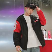 Tide brand jacket mens coat 2021 New loose high school junior high school students color matching coat ins Wind couple handsome T