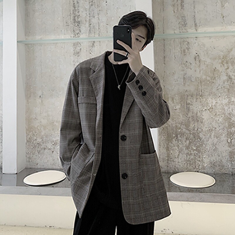 Spring Autumn Plaid Small West Suit Men And Women Trends 100 Hitch Loose Jacket 2021 New Retro Casual 100 Hitch Lovers