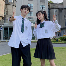 Send tie JKDK uniform long sleeve shirt couples college class clothes shirt trend wild 2021 new set