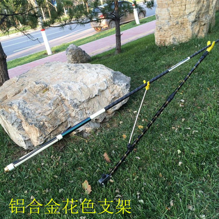 Fishing Cannon Stand Bracket Camouflate Aluminum Alloy Retractable Bracket Flower Rod Shelf Insert Terrace Fishing Rod Rack Fishing Gear Supplies