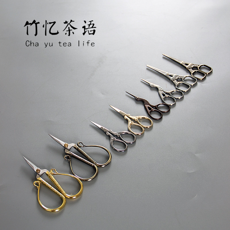 Special Price Retro Tea Scissors Crane Shape Home Small Scissors Handmade Pu'er Knife Tea Bag Wire Head Cut Stainless Steel
