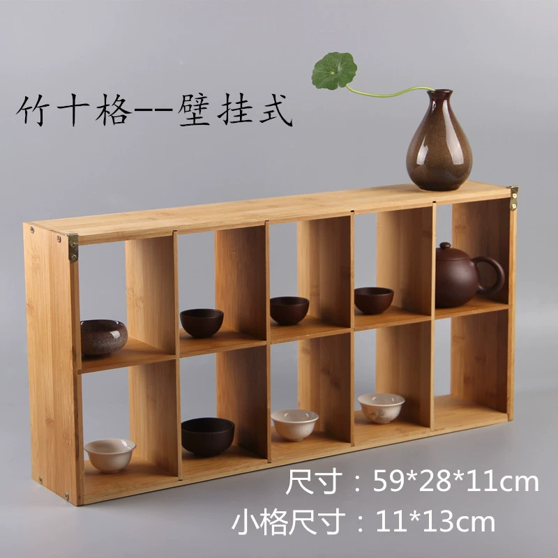 Teacup rack treo tường Kung Fu bộ tủ lưu trữ tủ ấm trà Nhật Bản quầy quầy Bao Baobo kệ rack - Trà sứ bình pha trà lock&lock