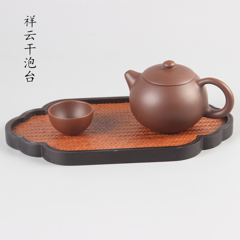 Japanese heavy bamboo mat surface Yuntou Teapot Dry tea tray Tea ceremony zero with dry tea table pot mat tea set
