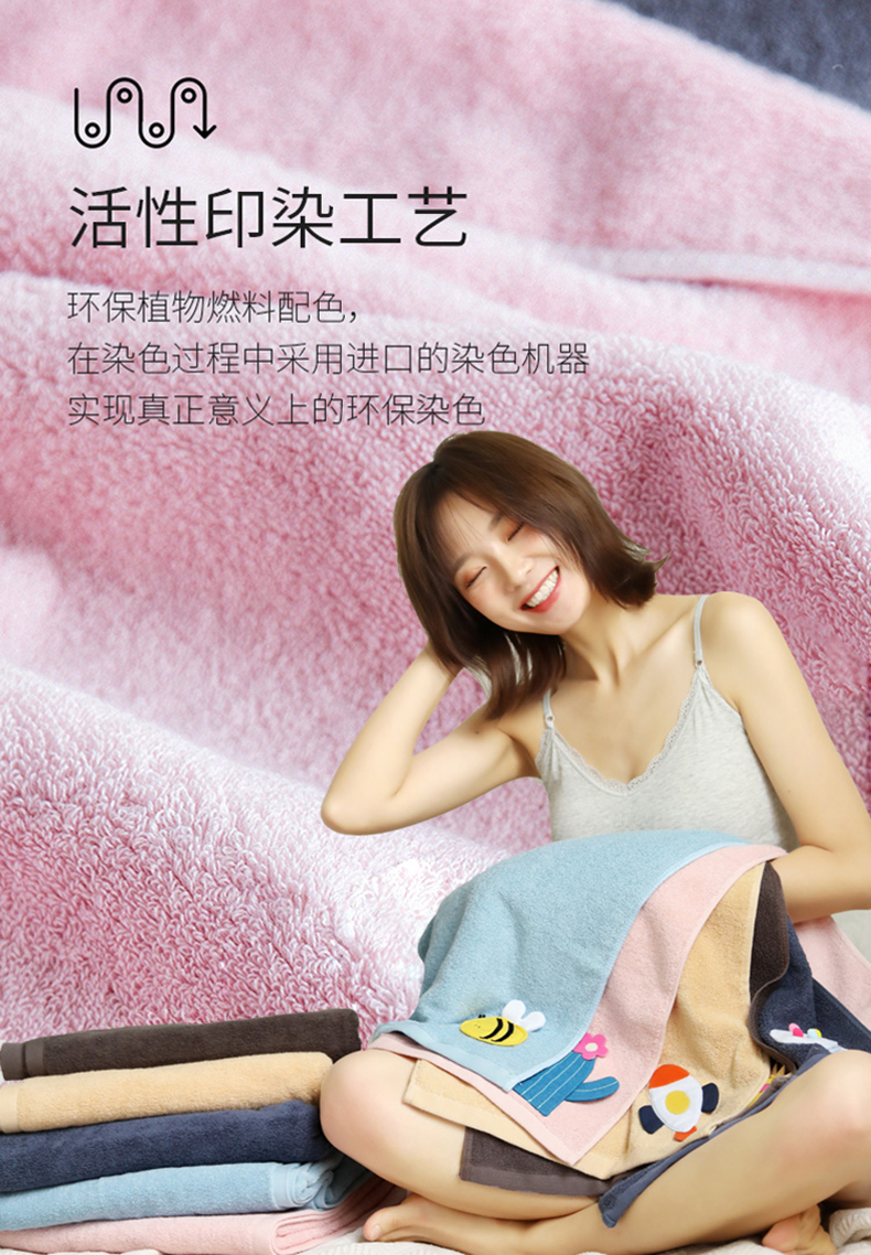 Khăn bông hoạt hình thêu satin phiên bản Hàn Quốc của nam và nữ thẩm mỹ viện trẻ em khăn lau mặt khăn gia đình khăn mềm thấm nước - Khăn tắm / áo choàng tắm mua khăn tắm