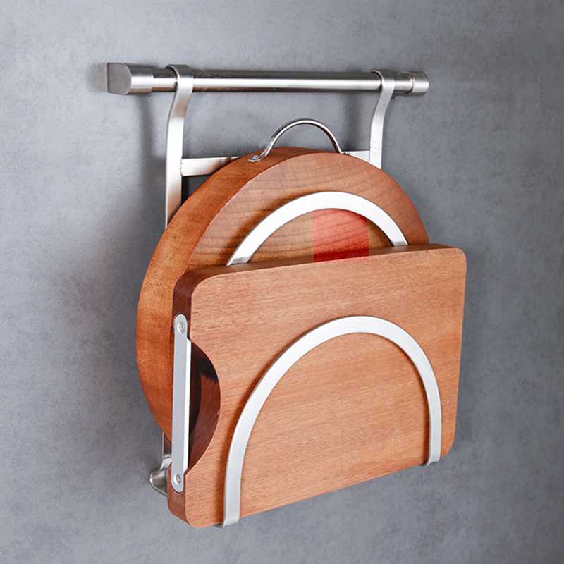 304 stainless steel kitchen double board hangs the black wall of the chopping board to hold the shelf