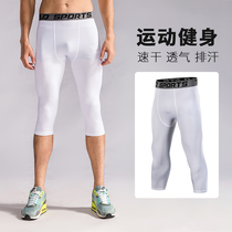 High stretch sports seven mens leggings basketball football training pants sports set fitness base warm pants summer