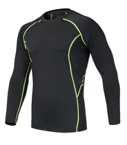 Sports long sleeve tights running men fitness clothes stretch long sleeves thin running basketball training compression clothes men