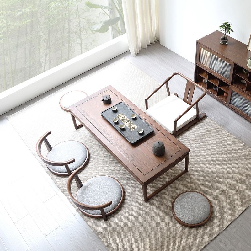 Tatami tea table Zen balcony new Chinese-style kang table Japanese-style low table kang table simple coffee table all solid wood