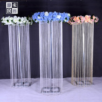 Wedding props line curtain ring ring ring rack round iron wreath road guide stage decoration pole telescopic New