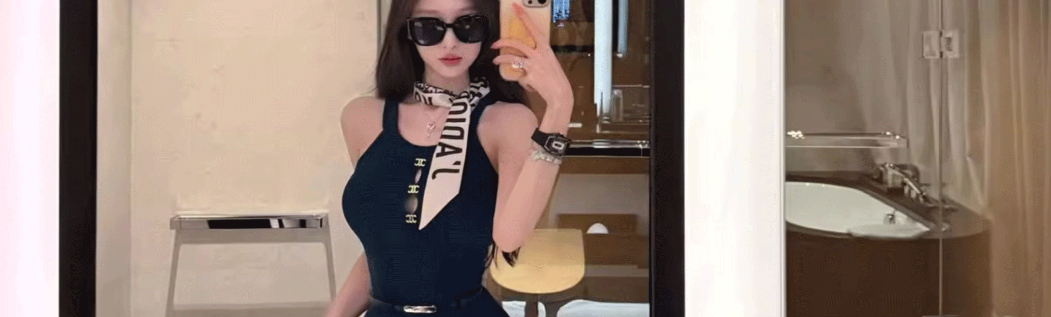 한국 품격 명문 여성 로얄 자매 센스 행침 목 드레스 섹시함 핫걸 몸매 가꾸기 슬림해 보이는 타이트 스커트 연회 작은 드레스 상세 이미지 47