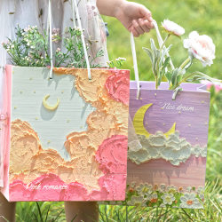 Gift Bag, Souvenir Bag, Oil Painting, Artistic Birthday, Chinese Valentine's Day, Large Tote Bag, Creative Gift Wrapping Paper Bag