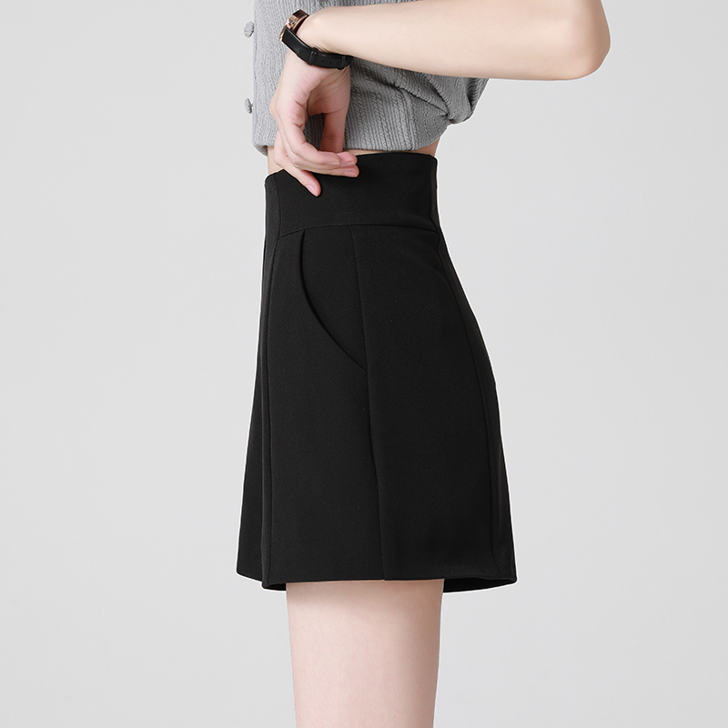 Black High-Waisted Suit Shorts for Women 2026 New Spring and Summer Casual Loose Versatile A-Line Wide-Leg Slimming