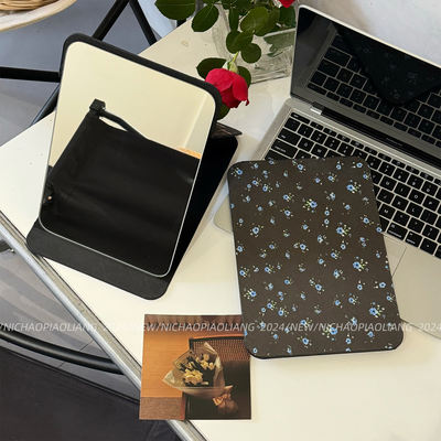 Mirror makeup mirror, retro floral print portable desktop folding mirror, standing home dressing mirror, small mirror for student dormitories