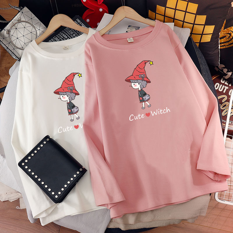 Pregnant women T-shirt autumn jacket mid-length cotton printed t-shirt long-sleeved Korean bottoming shirt spring and autumn sweater hot mom