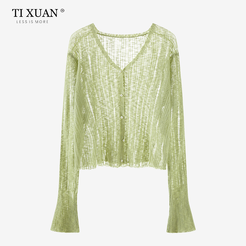Ice Silk Hollow Knit Cardigan for Women, Thin Summer Short Style, Sun Protection, Can Be Worn with a Slip Dress, Shawl, Air Conditioning Cover-Up, Jacket Ice Silk Hollow Knit Cardigan for Women, Thin Summer Short Style, Sun Protection, Can Be Worn with a Slip Dress, Shawl, Air Conditioning Cover-Up, Jacket