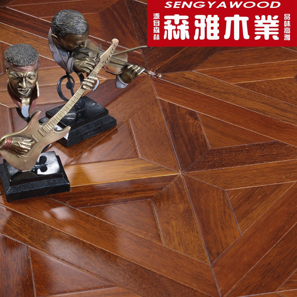 Imported Indonesian pineapple grid multilayer Plywood floor of high - end multi - layer solid wood composite floor
