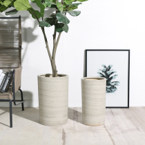 High cylinder ceramic simulation green plant flower pot special in large size balcony high foot high and deep extra-large and breathable Nordic brief