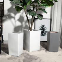 Extra-large ceramic flower pot high cylinder home living room seed tree tiger Piran oblong ultra large size brief Nordic square