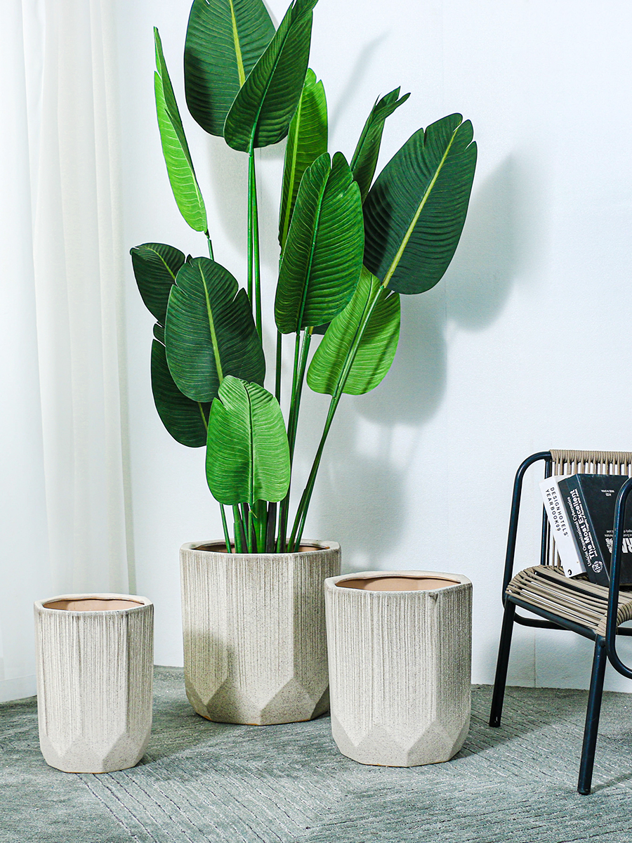 European-style living room floor-to-ceiling ceramic flower pot extra large super large clearance square large-caliber courtyard planting qinye banyan