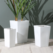 Home Porcelain Vase Emulation Green Plant Flower Pot ceramic Japan-style quadrilateral High-style minimalist Living room Money Shutterbig Number